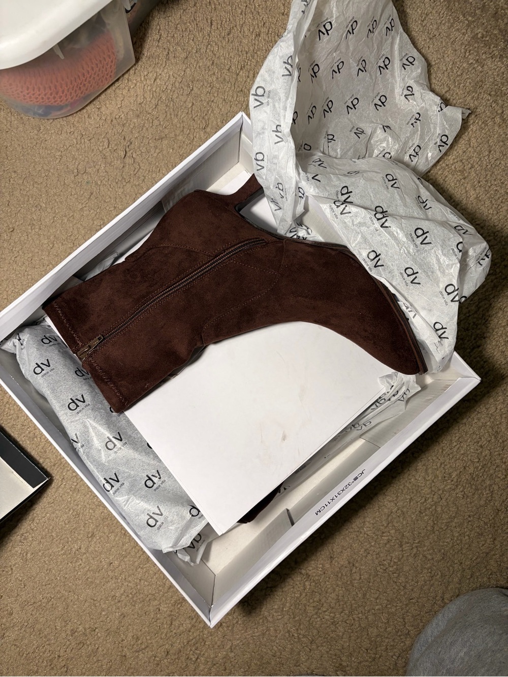 DV by Dolce Vita Lalaña Kitten-Heel Sock Booties in Dark Brown suede NIB NWT - Picture 5 of 10